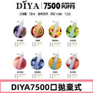 DIYA叮啞7500口拋棄式可充電大容量一次性電子煙